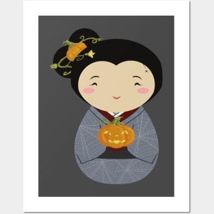 Kokeshi Halloween Posters and Art